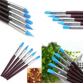 Silicon Brush Blue Tip With Wooden Handle