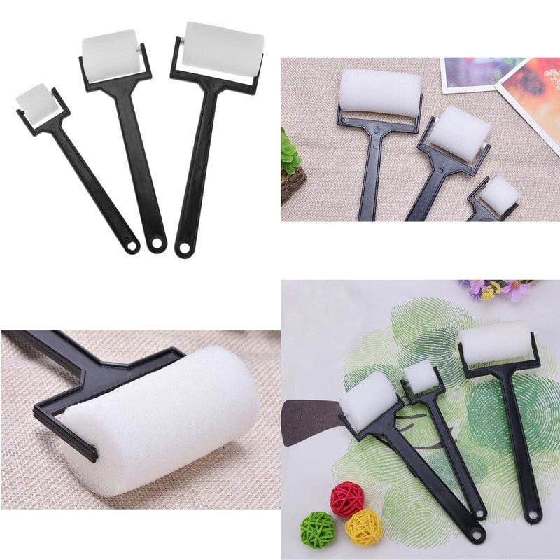 3Pc Sponge Roller Black Handle
